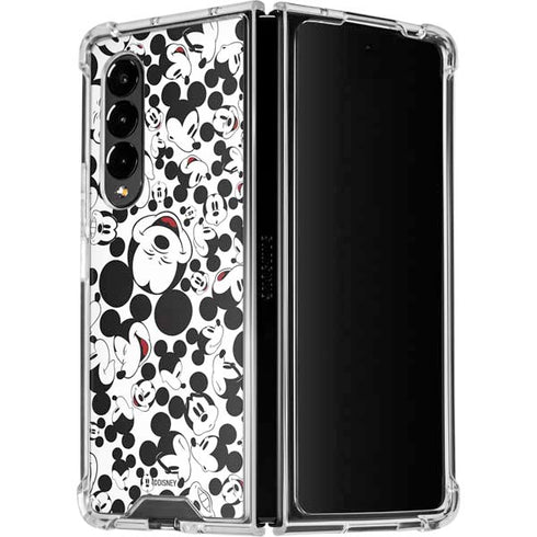 Disney Mickey Mouse Face Pattern Galaxy Z Fold4 5G Clear Case